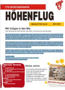 Der FTG Sportakrobatik Newsletter für Mai